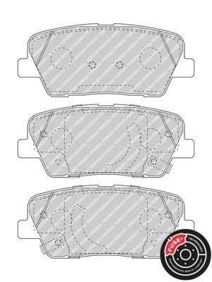 Stabdžių trinkelių rinkinys, diskinis stabdys FERODO FDB5048