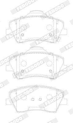 Stabdžių trinkelių rinkinys, diskinis stabdys FERODO FDB5205
