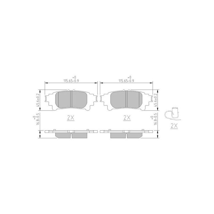Stabdžių trinkelių rinkinys, diskinis stabdys FERODO FDB5237