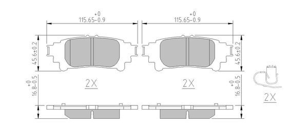 Stabdžių trinkelių rinkinys, diskinis stabdys FERODO FDB5237