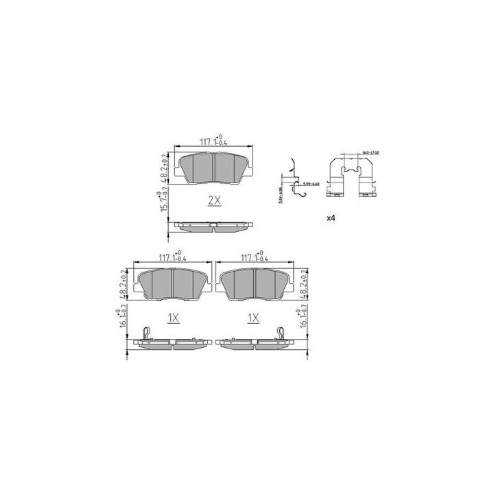Stabdžių trinkelių rinkinys, diskinis stabdys FERODO FDB5238