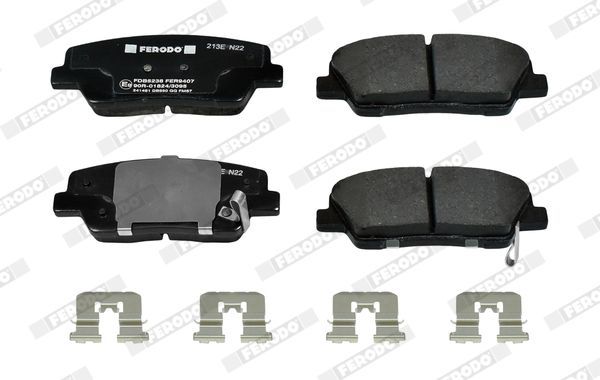 Stabdžių trinkelių rinkinys, diskinis stabdys FERODO FDB5238
