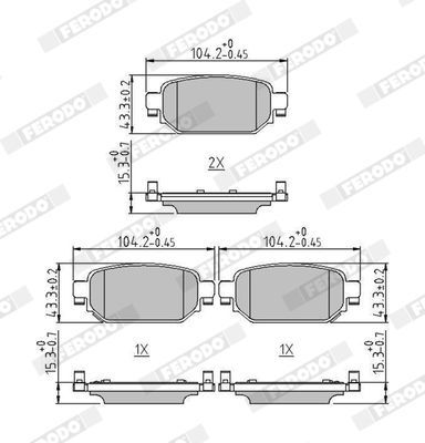 Stabdžių trinkelių rinkinys, diskinis stabdys FERODO FDB5247