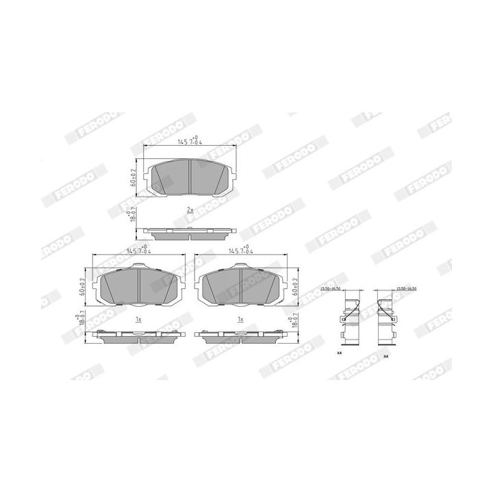 Stabdžių trinkelių rinkinys, diskinis stabdys FERODO FDB5424