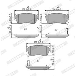 Stabdžių trinkelių rinkinys, diskinis stabdys FERODO FDB763