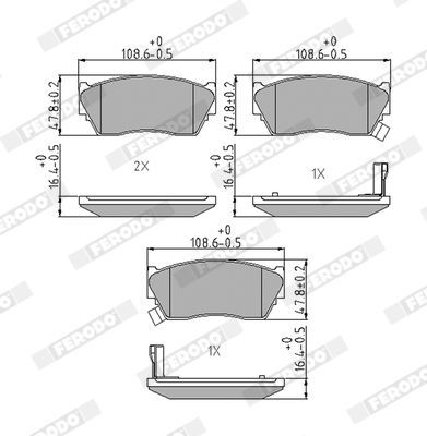 Stabdžių trinkelių rinkinys, diskinis stabdys FERODO FDB763
