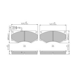 Stabdžių trinkelių rinkinys, diskinis stabdys FERODO FVR1351