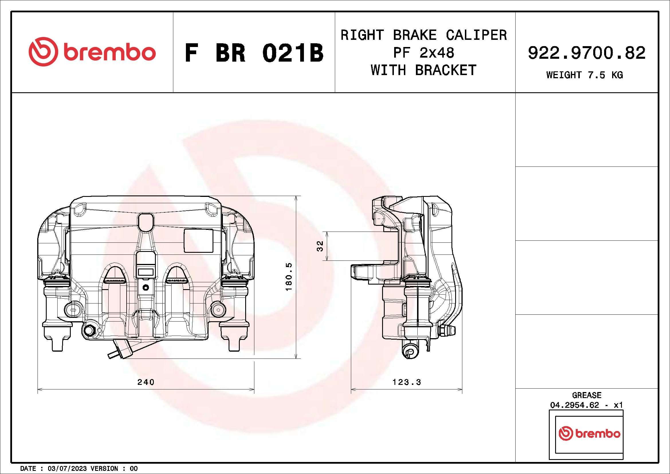 Stabdžių apkaba BREMBO F BR 021B