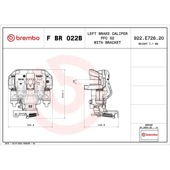 Stabdžių apkaba BREMBO F BR 022B