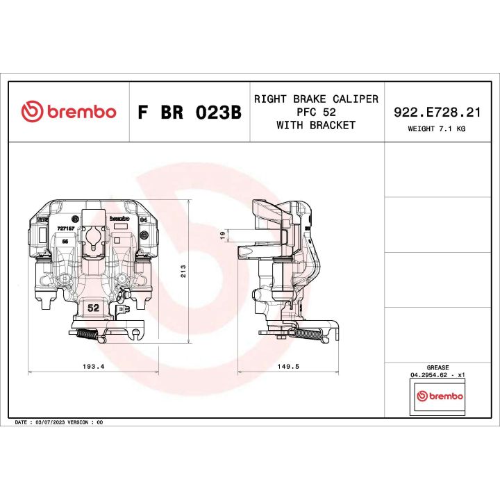 Stabdžių apkaba BREMBO F BR 023B