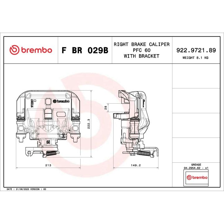Stabdžių apkaba BREMBO F BR 029B