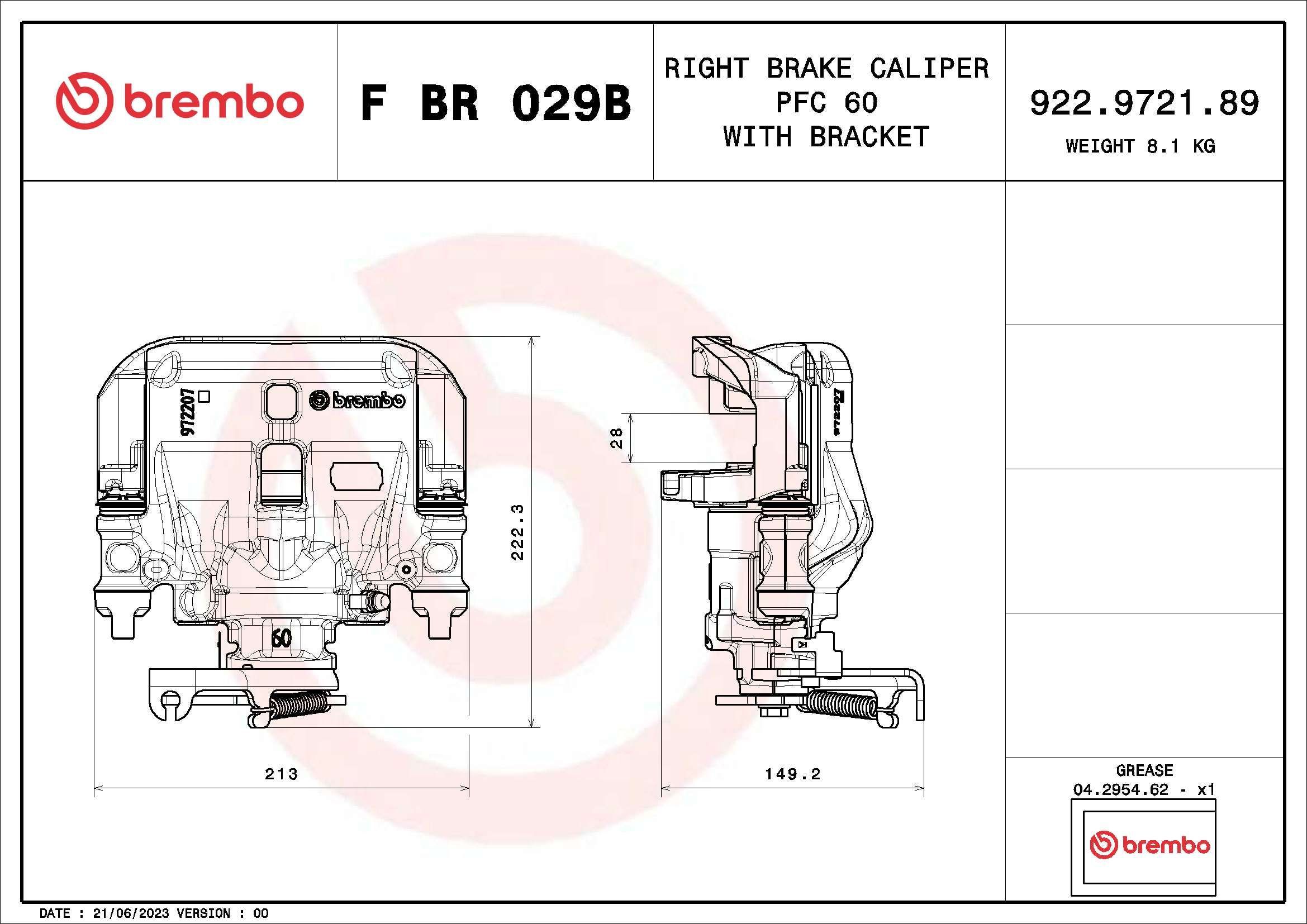 Stabdžių apkaba BREMBO F BR 029B