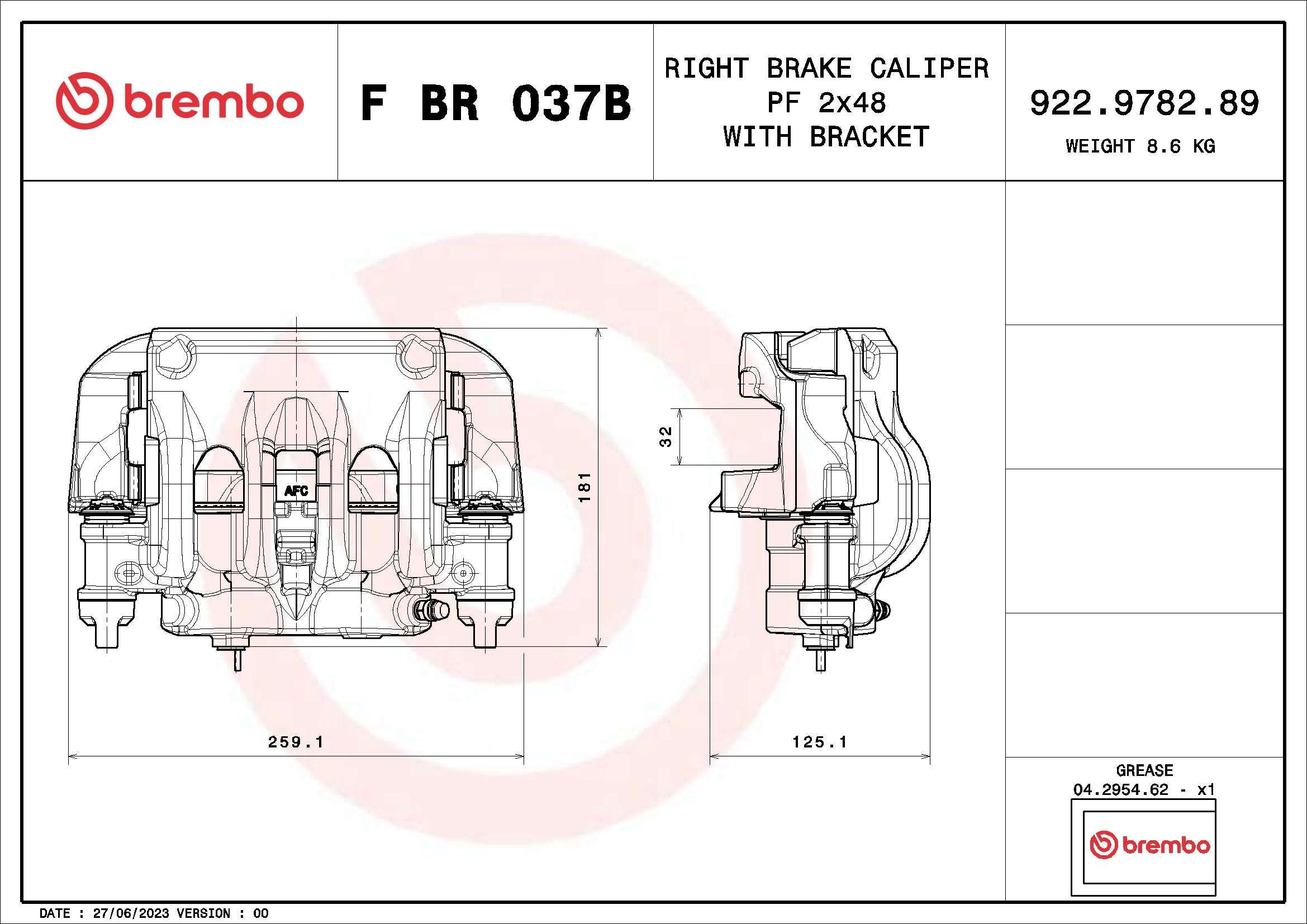 Stabdžių apkaba BREMBO F BR 037B
