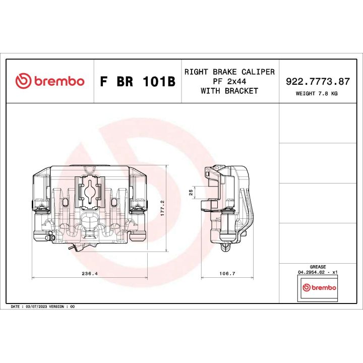 Stabdžių apkaba BREMBO F BR 101B