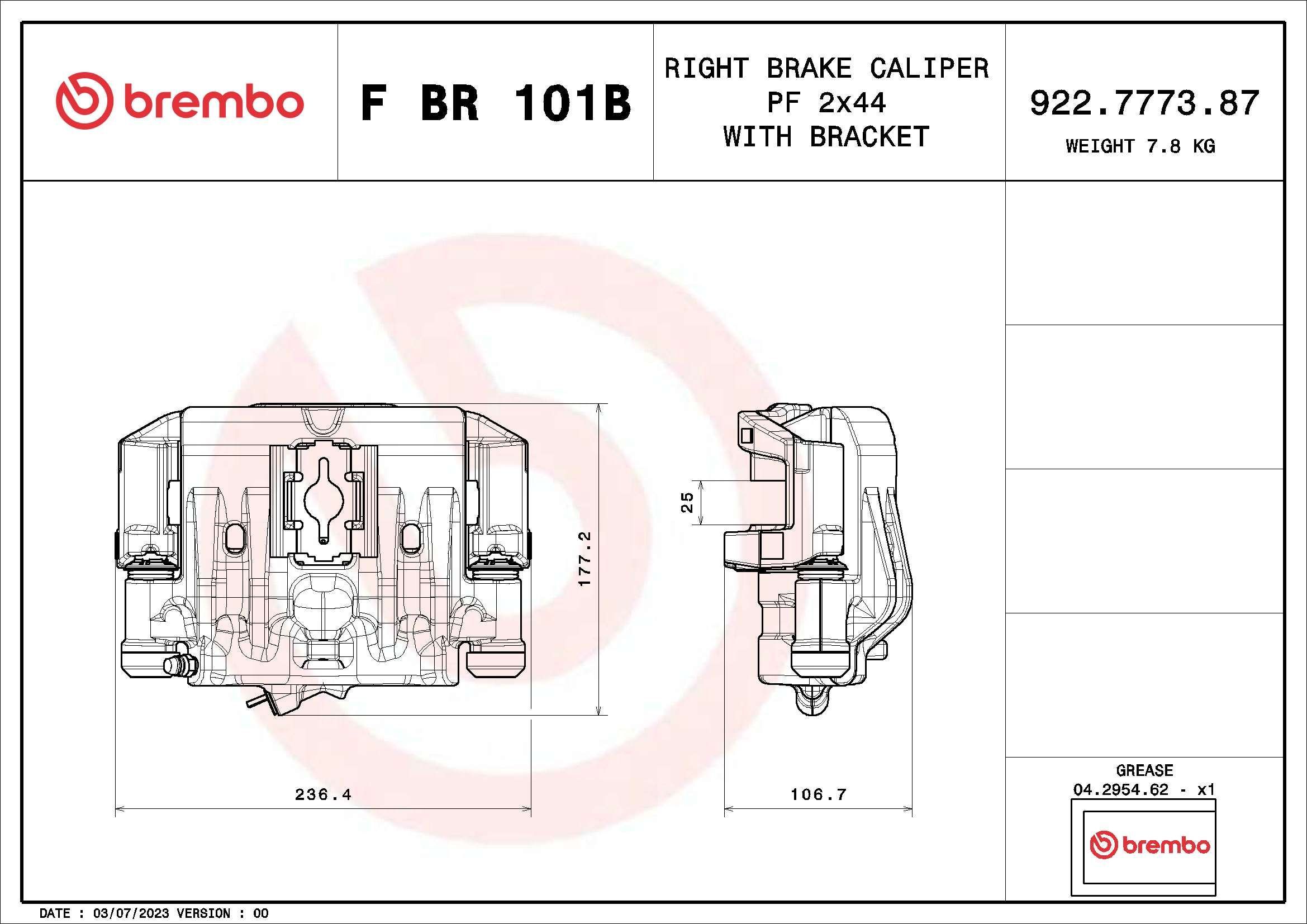 Stabdžių apkaba BREMBO F BR 101B
