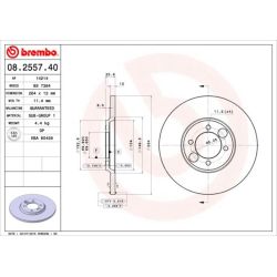 Stabdžių diskas BREMBO 08.2557.40