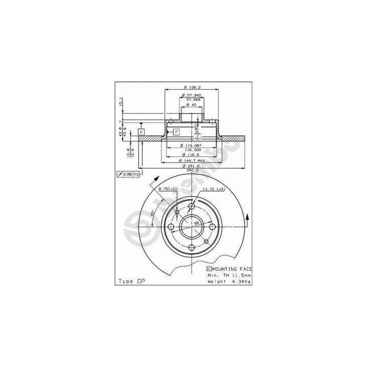 Stabdžių diskas BREMBO 08.2597.10
