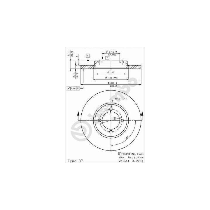 Stabdžių diskas BREMBO 08.3774.10