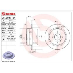 Stabdžių diskas BREMBO 08.3947.24