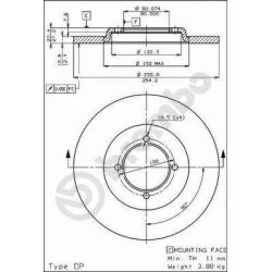 Stabdžių diskas BREMBO 08.4496.10