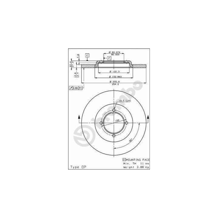 Stabdžių diskas BREMBO 08.4496.10