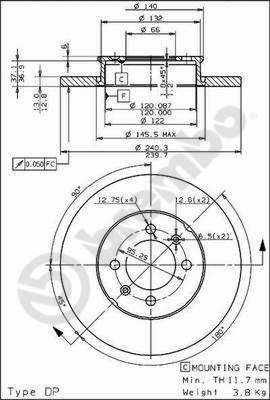 Stabdžių diskas BREMBO 08.4748.10