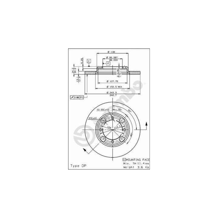 Stabdžių diskas BREMBO 08.4786.10