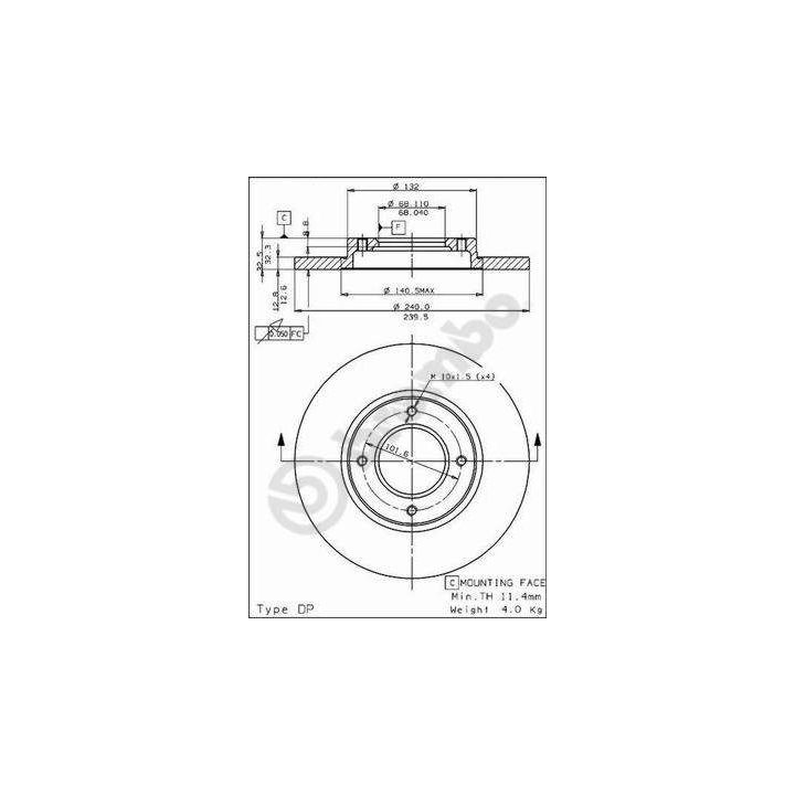Stabdžių diskas BREMBO 08.4967.20