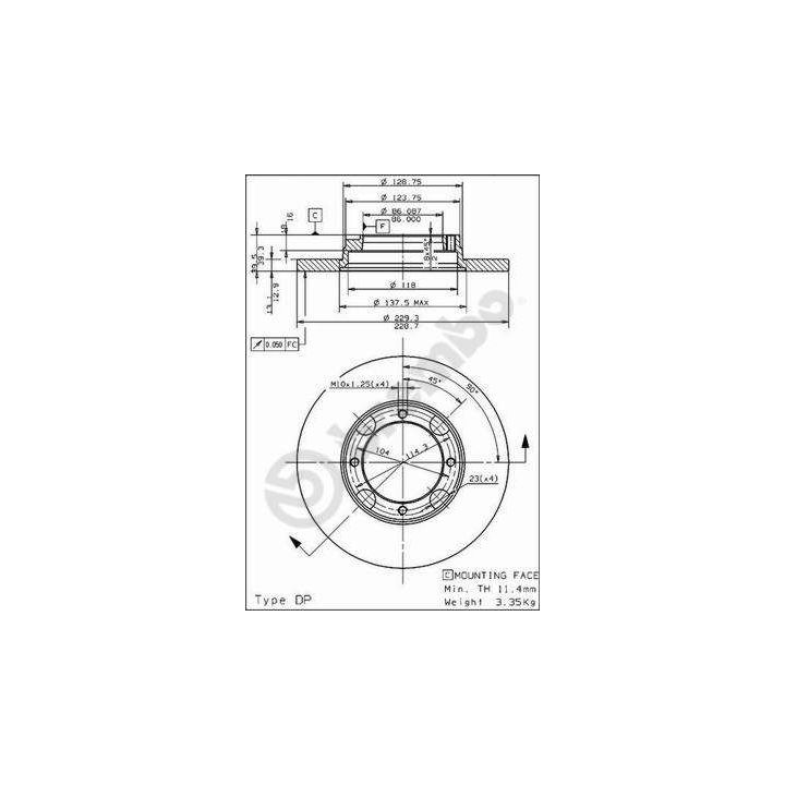 Stabdžių diskas BREMBO 08.4974.10