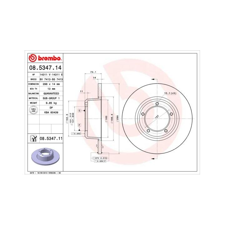 Stabdžių diskas BREMBO 08.5347.11
