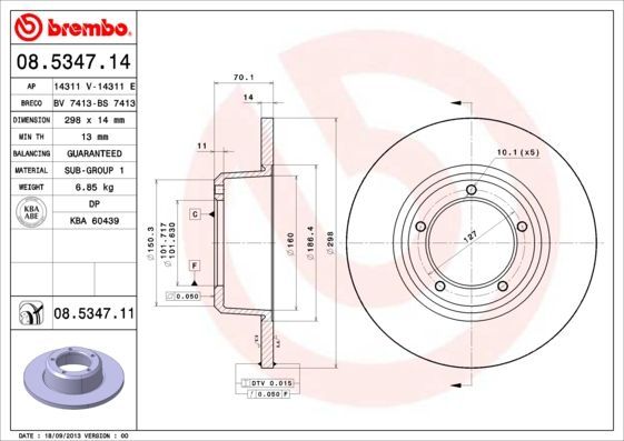 Stabdžių diskas BREMBO 08.5347.14