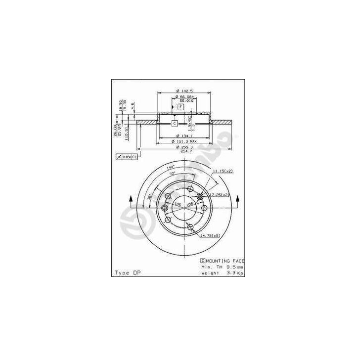 Stabdžių diskas BREMBO 08.5651.20