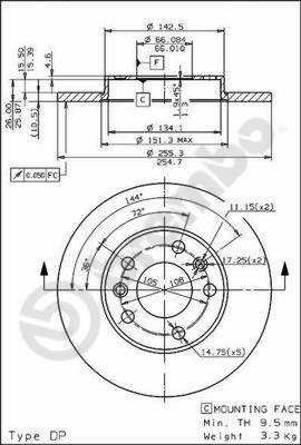 Stabdžių diskas BREMBO 08.5651.20