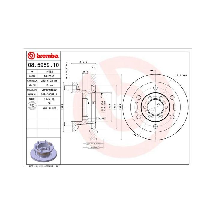Stabdžių diskas BREMBO 08.5959.10