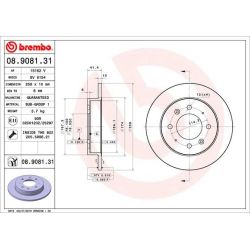 Stabdžių diskas BREMBO 08.9081.31