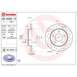 Stabdžių diskas BREMBO 08.A029.1X