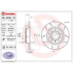 Stabdžių diskas BREMBO 08.A202.75