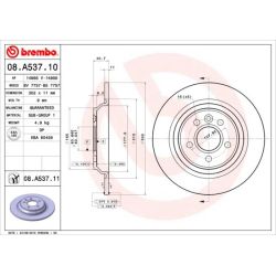 Stabdžių diskas BREMBO 08.A537.11
