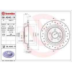 Stabdžių diskas BREMBO 08.A540.1X