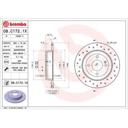 Stabdžių diskas BREMBO 08.C172.1X