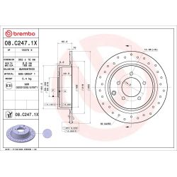 Stabdžių diskas BREMBO 08.C247.1X