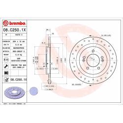 Stabdžių diskas BREMBO 08.C250.1X