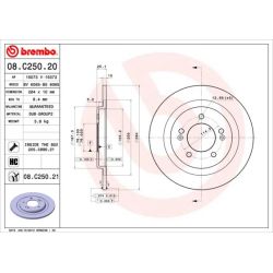 Stabdžių diskas BREMBO 08.C250.21