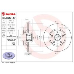 Stabdžių diskas BREMBO 08.C647.17