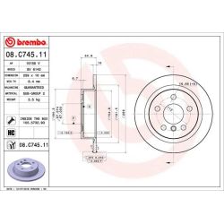 Stabdžių diskas BREMBO 08.C745.11