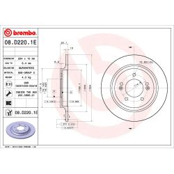 Stabdžių diskas BREMBO 08.D220.1E
