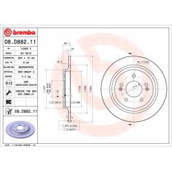 Stabdžių diskas BREMBO 08.D882.11