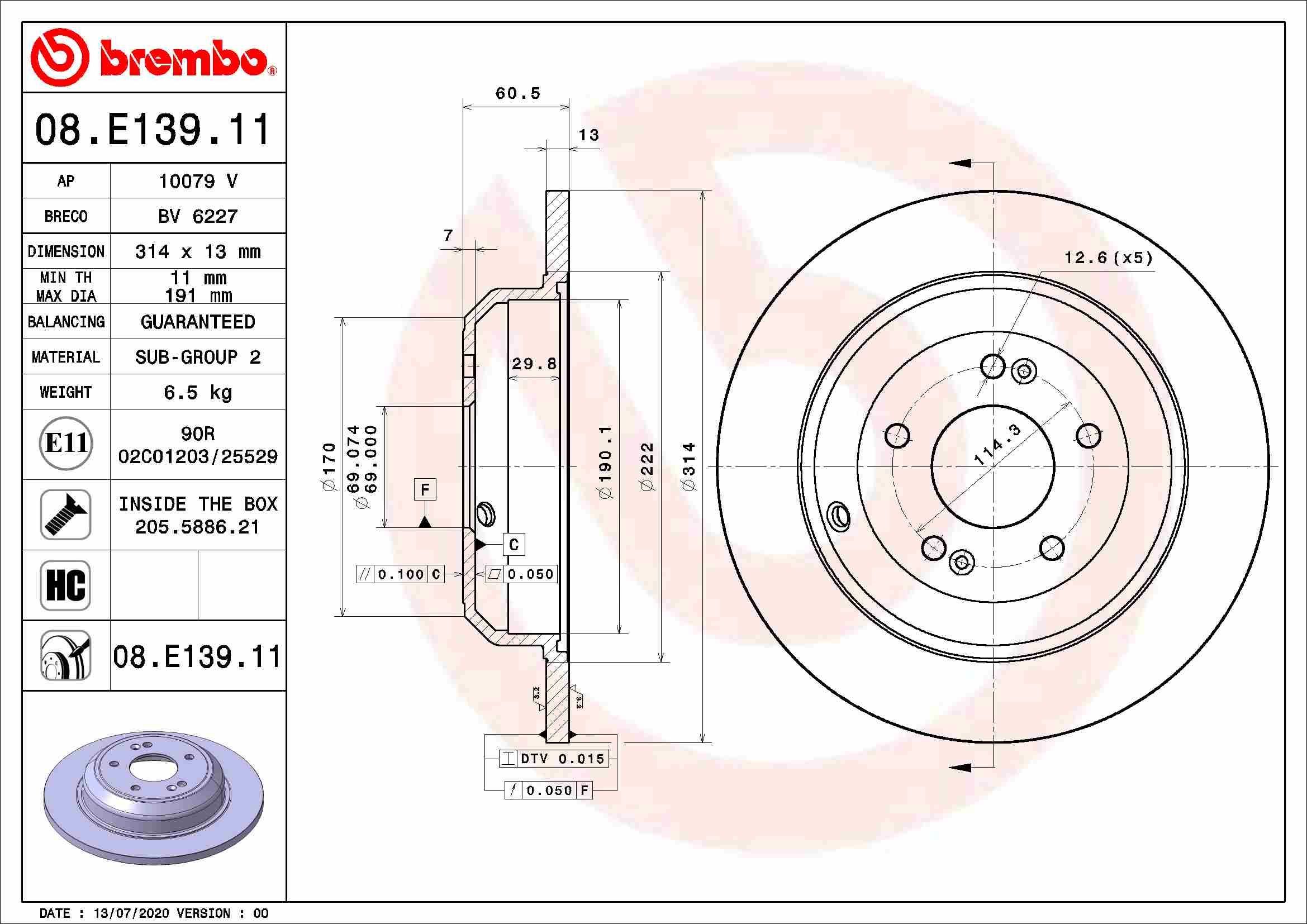 Stabdžių diskas BREMBO 08.E139.11