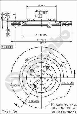 Stabdžių diskas BREMBO 09.4626.10