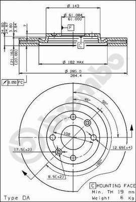 Stabdžių diskas BREMBO 09.4626.20